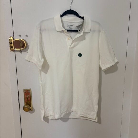 LL Bean Premium Double L® Polo Banded, Short-Sleeve Without Pocket - White Med - Picture 2 of 5